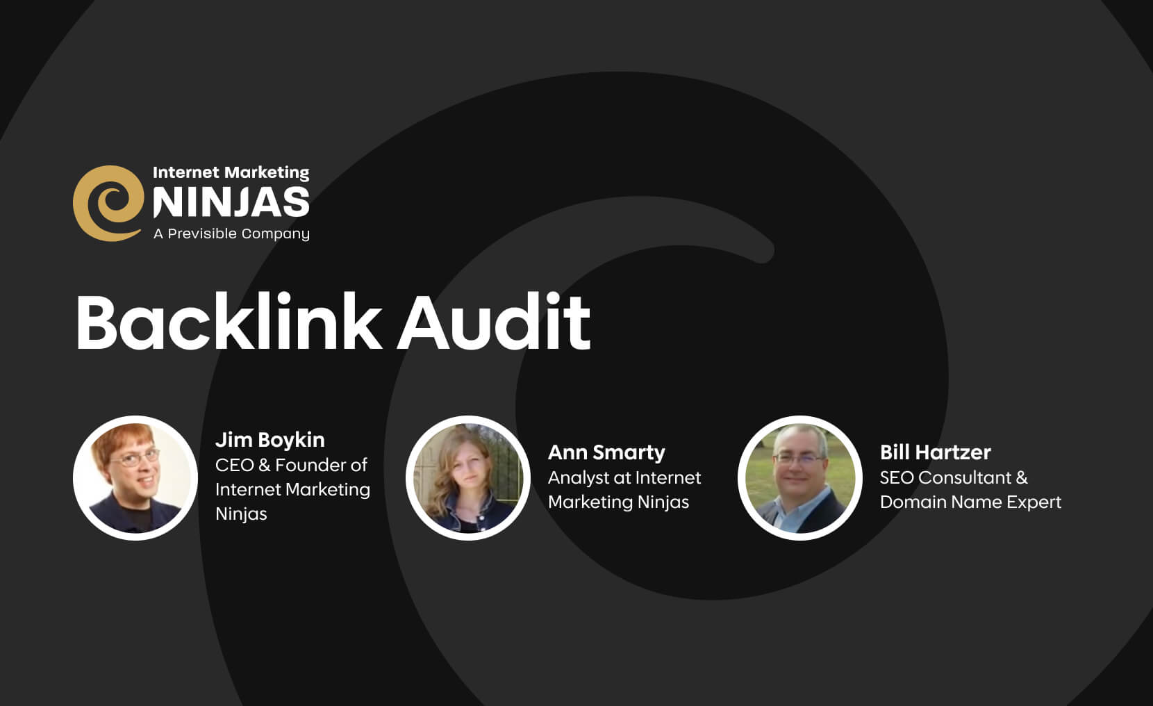Three marketing experts discuss auditing and fixing your backlink profile in a Backlink Audit