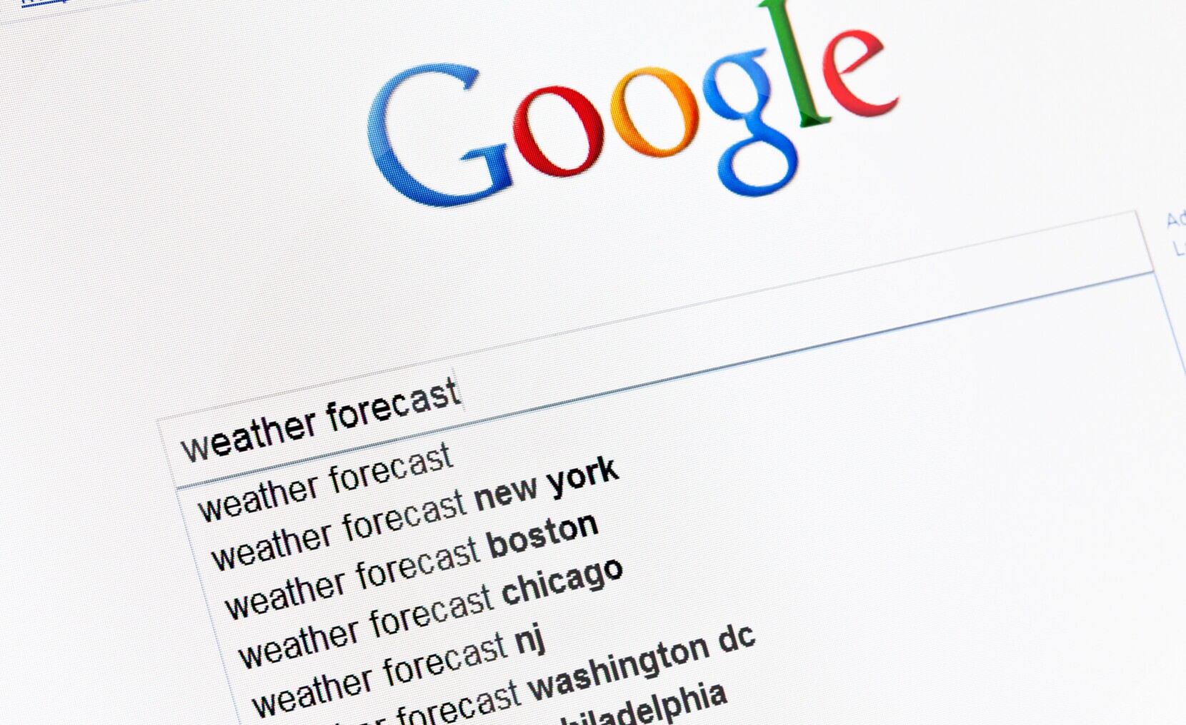 Three types of google suggest results